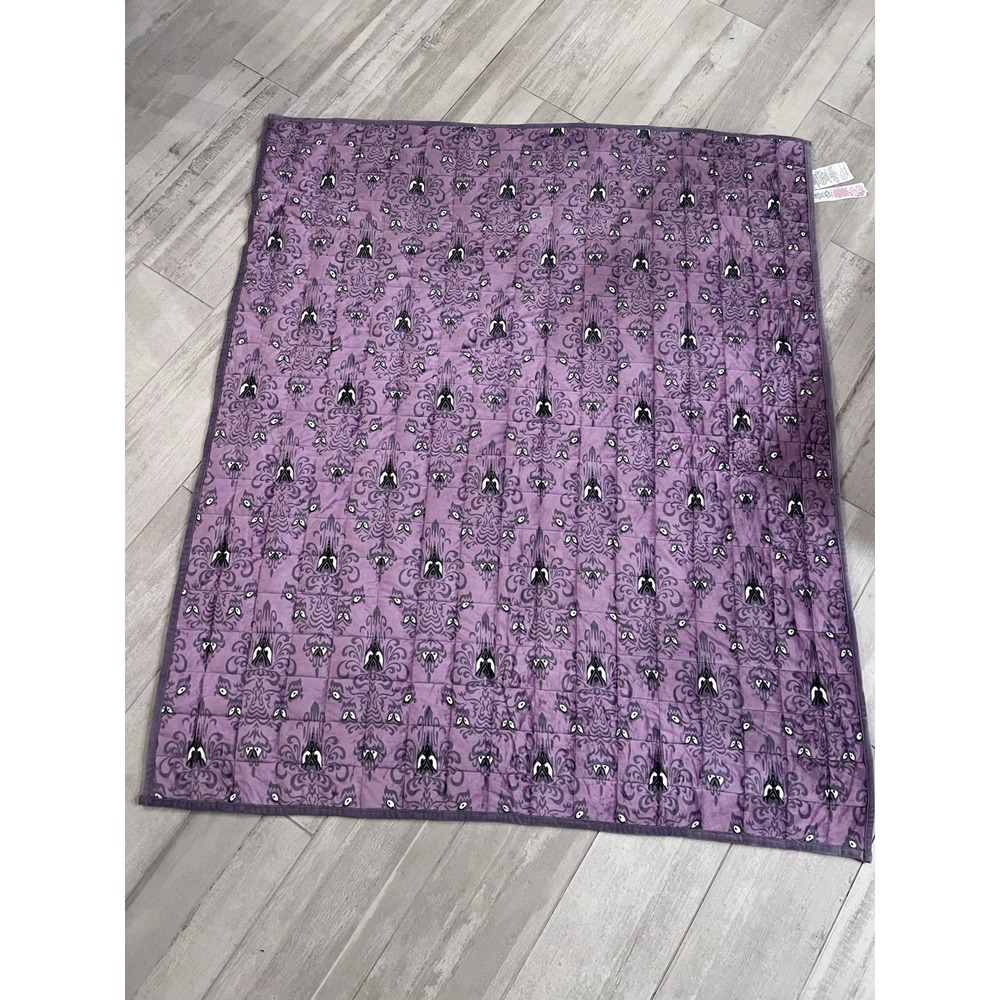 Disney Parks Haunted Mansion Wallpaper 12lb Weighted Throw Blanket Purple 50x60